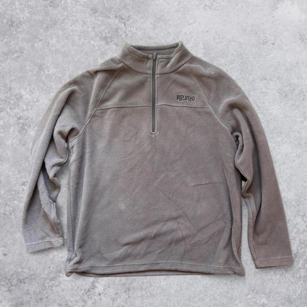 RedHead Brand Co Gray Fleece Quarter Zip Pullover Outdoor Sweatshirt - M